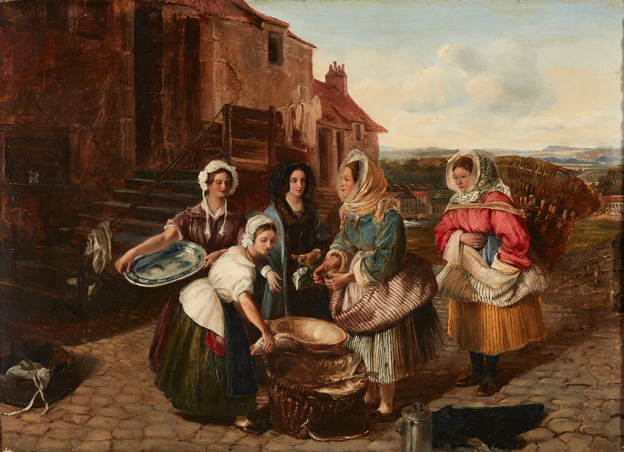 East Lothian Fisherwomen (öljyä aluksella) tekijältä Alexander Carse