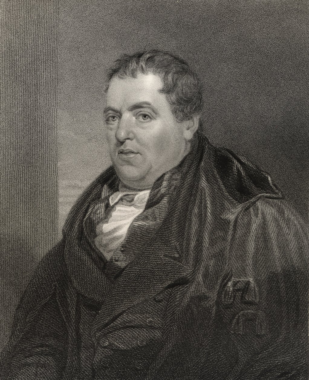 Sir John Leslie, kaiverrettu H. Cook, National Portrait Gallerysta, osa III, julkaistu noin 1835 tekijältä Alexander Chisholm