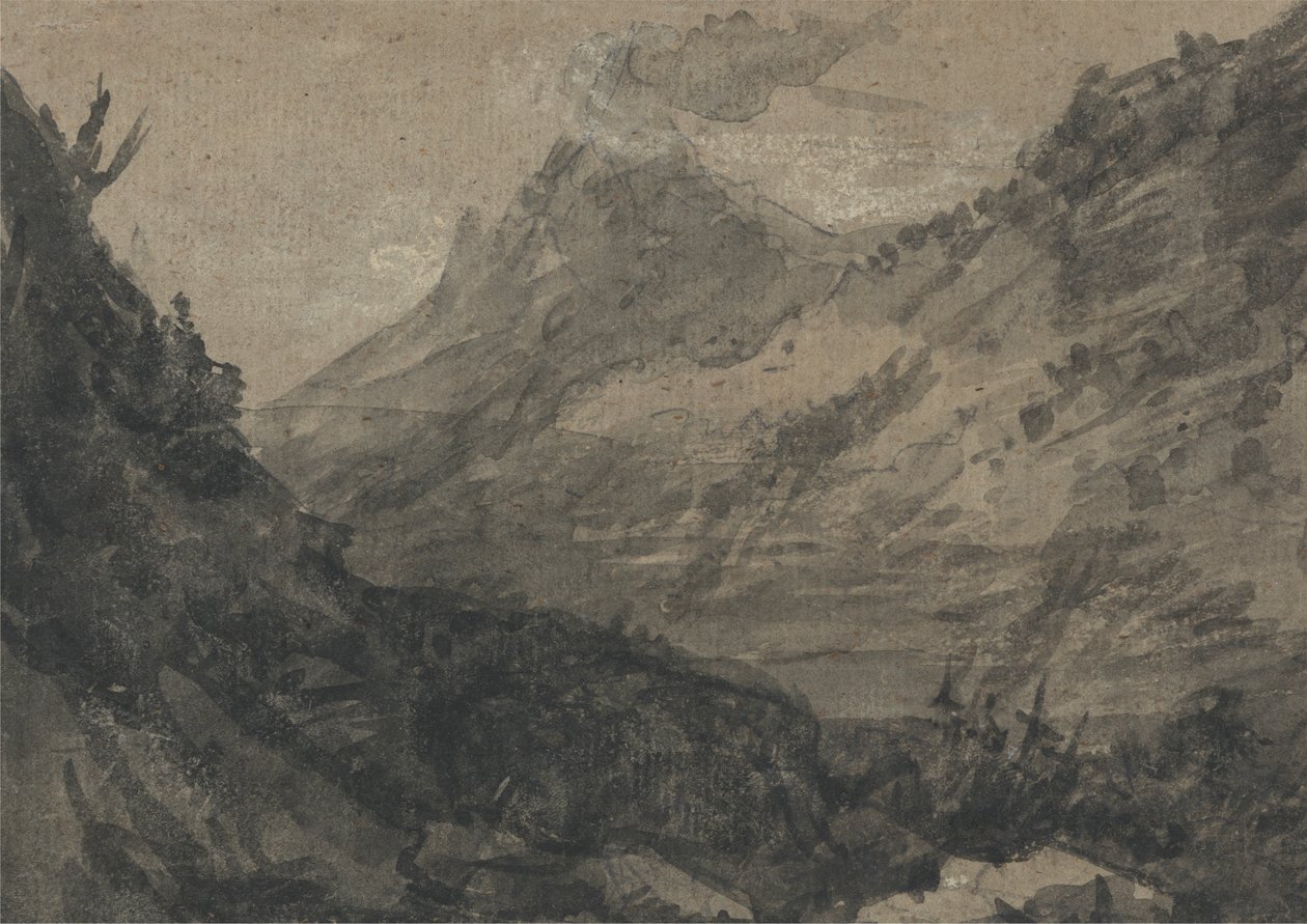 Vuoristoinen maisema tekijältä Alexander Cozens