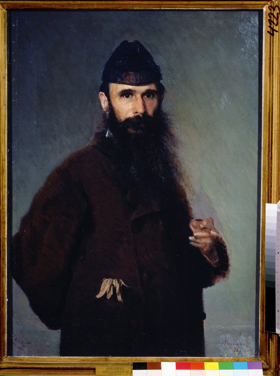 Taiteilija Aleksanteri Litovtšenko (1835-1890) muotokuva. (Taiteilija A.Litovchenkon muotokuva). Peinture de Ivan Nikolajevitš Kramskoi (1837-1887), huile sur toile tekijältä Alexander Dimitrievitch Litovtchenko