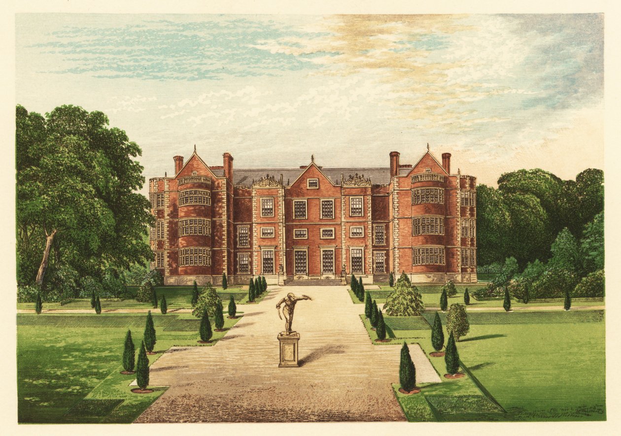 Burton-Agnes Hall, Yorkshire, Englanti. 1880 (kaiverrus) tekijältä Alexander Francis (after) Lydon