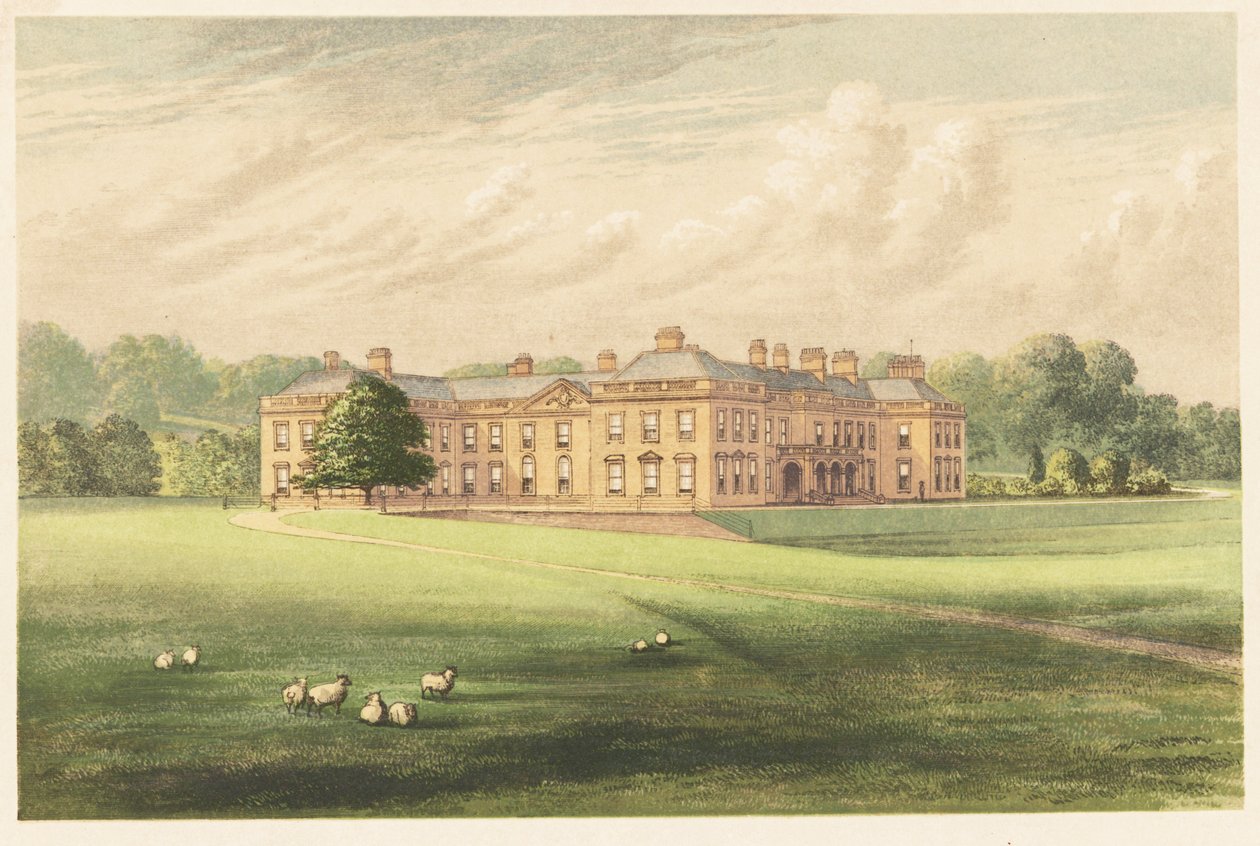 Holme Lacy House, Herefordshire, Englanti. 1880 (kaiverrus) tekijältä Alexander Francis (after) Lydon