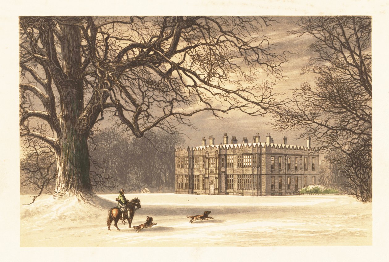 Howsham Hall, Yorkshire, Englanti. ,1880 (kaiverrus) tekijältä Alexander Francis (after) Lydon
