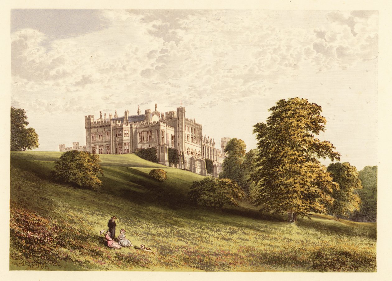 Lambton Castle, Durhamin kreivikunta, Englanti. ,1880 (kaiverrus) tekijältä Alexander Francis (after) Lydon
