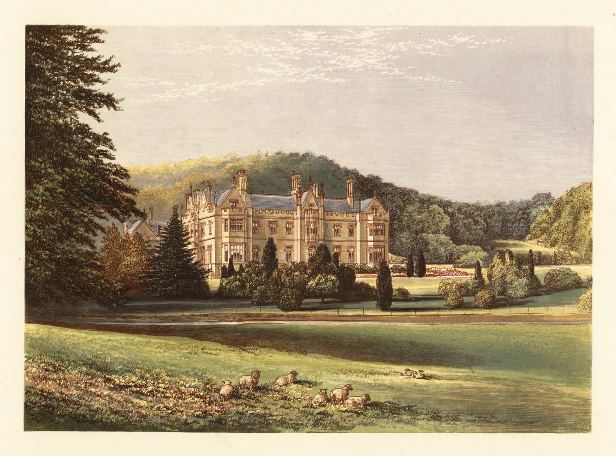 Mamhead, Devon, Englanti. ,1880 (kaiverrus) tekijältä Alexander Francis (after) Lydon