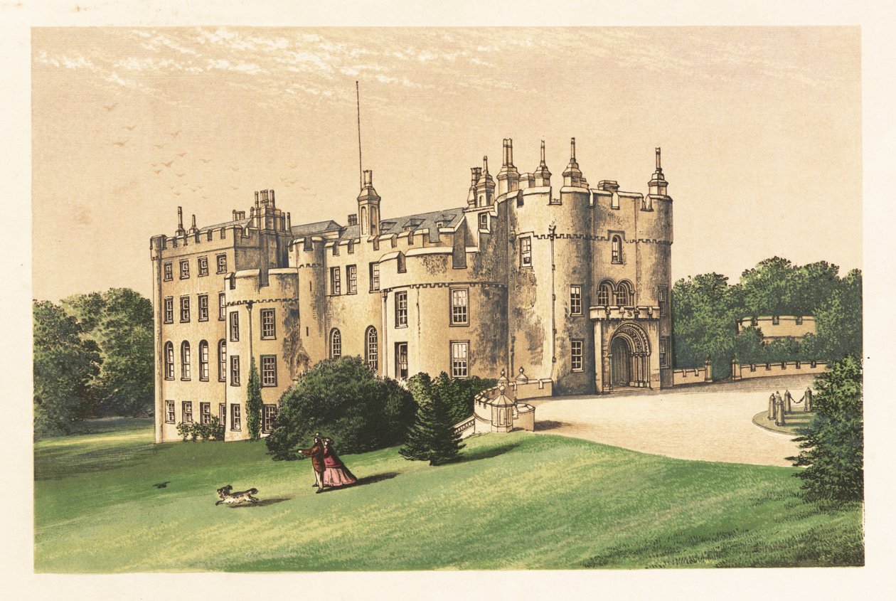 Picton Castle, Pembrokeshire, Wales. ,1880 (kaiverrus) tekijältä Alexander Francis (after) Lydon
