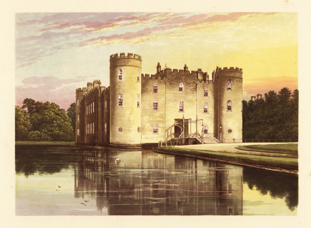Shirburn Castle, Oxfordshire, Englanti. ,1880 (kaiverrus) tekijältä Alexander Francis (after) Lydon