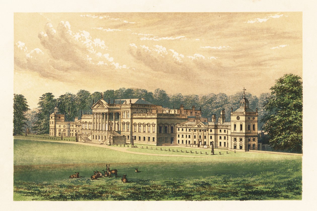 Wentworth Woodhouse, Yorkshire, Englanti, 1880 (kaiverrus) tekijältä Alexander Francis (after) Lydon