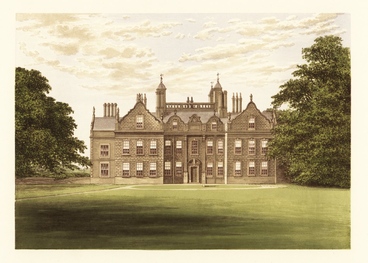 Willesley Hall, Leicestershire, Englanti. ,1880 (kaiverrus) tekijältä Alexander Francis (after) Lydon