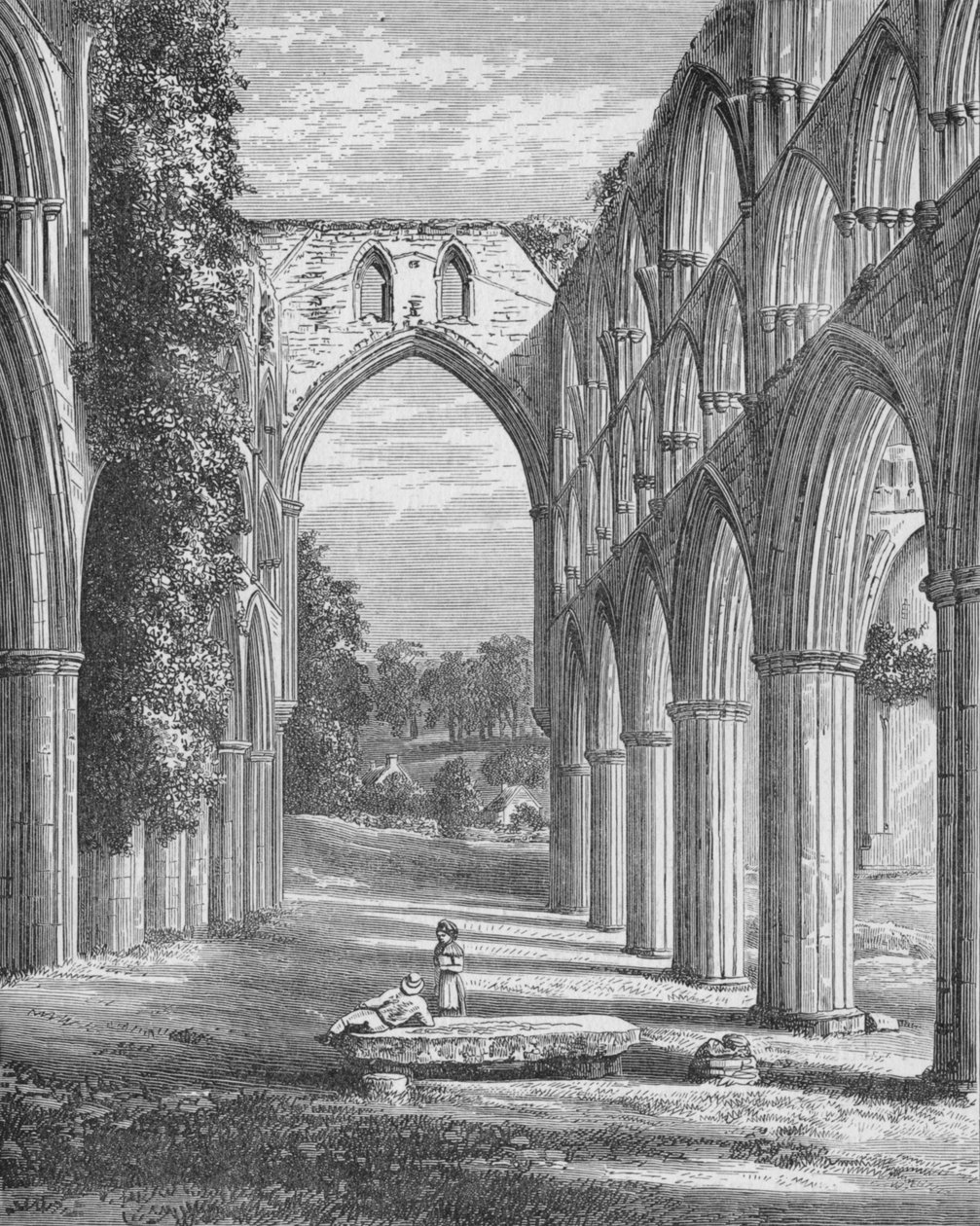 Kuoro, katsoo pohjoiseen, Rievaulx Abbey, 1880, 1897 tekijältä Alexander Francis Lydon