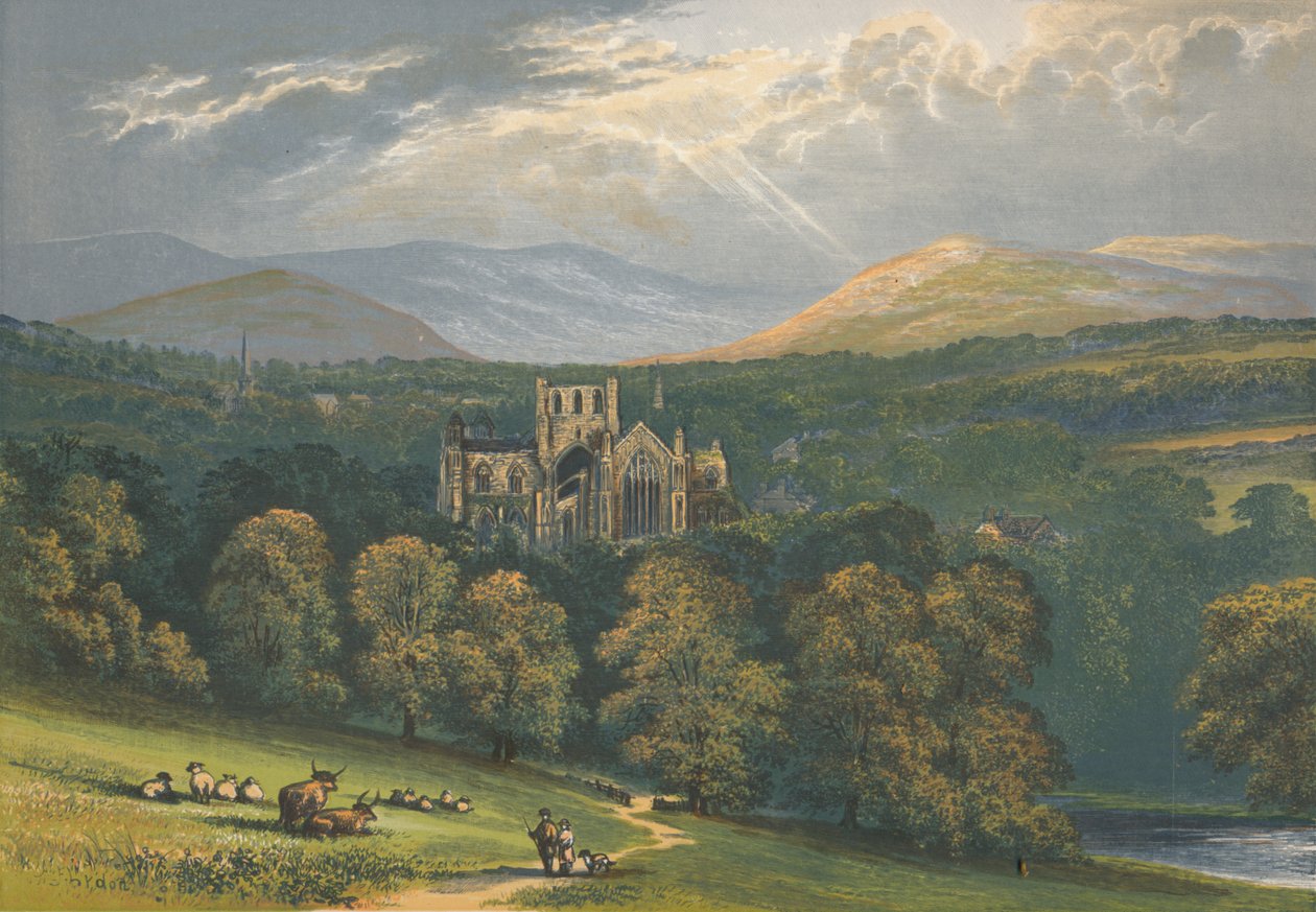 Melrose Abbey, 1882, 1897 tekijältä Alexander Francis Lydon