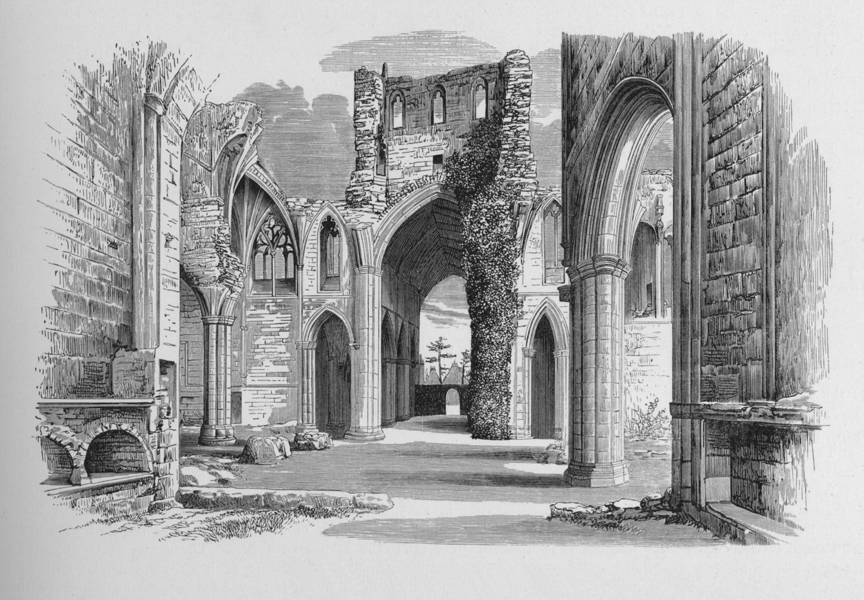 Nave and North and South Aisle, Melrose Abbey, c1880, 1897 tekijältä Alexander Francis Lydon