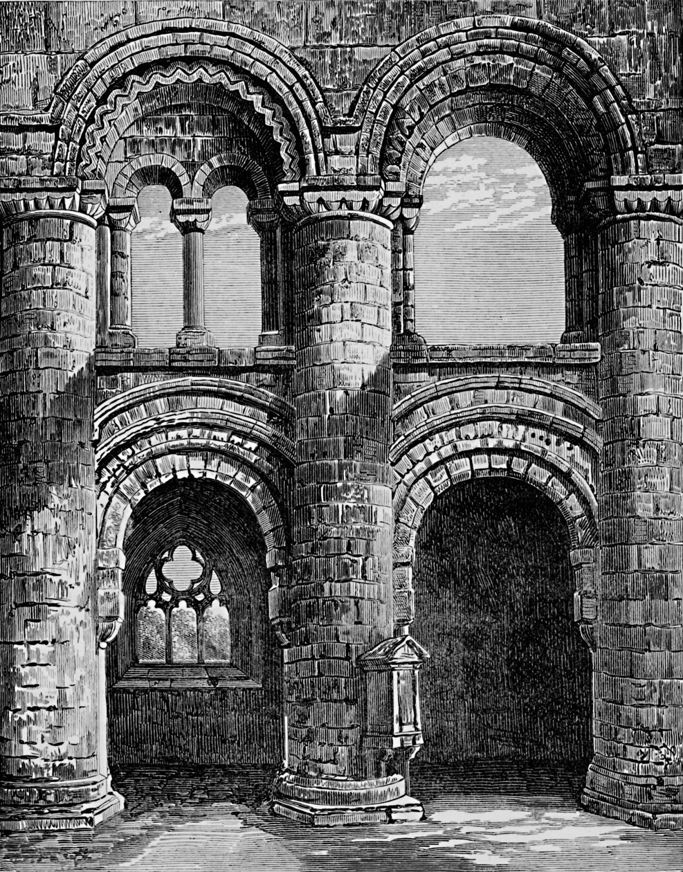 Norman Arches Navessa, Jedburgh Abbeyssa, 1880, 1897 tekijältä Alexander Francis Lydon