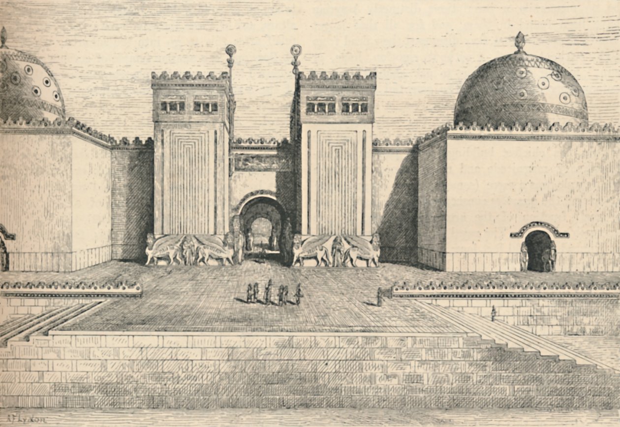 Sargons Palace, Khorsabad: Kaakkoisportti, 1886 tekijältä Alexander Francis Lydon