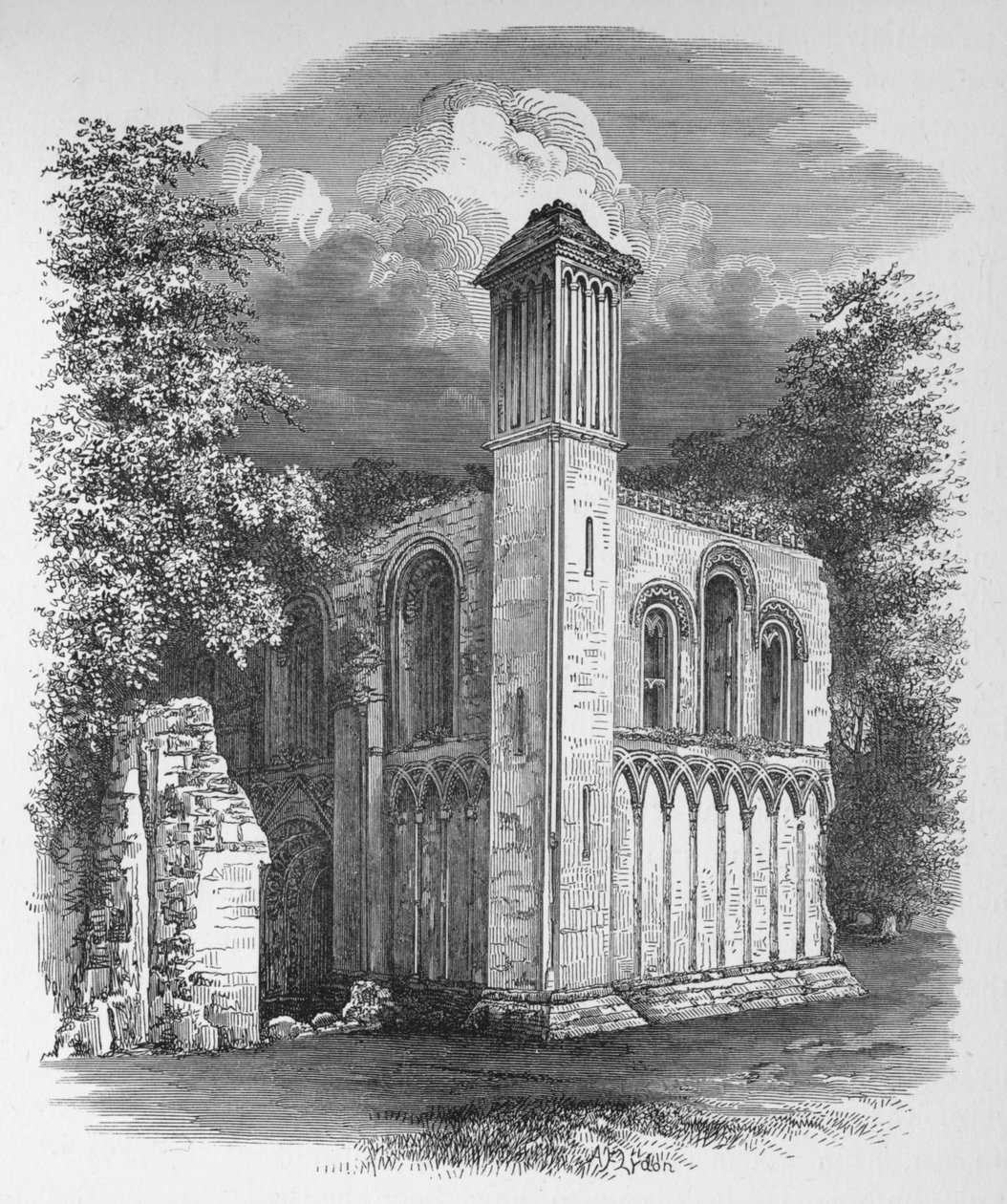 St. Josephs Chapel, North-West, Glastonbury Abbey, c1880, 1897 tekijältä Alexander Francis Lydon