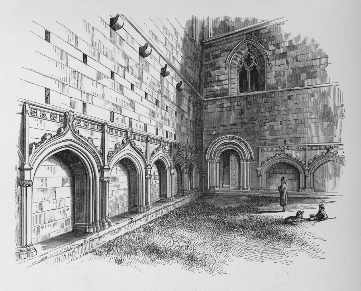 The Cloisters, Melrose Abbey, c1880, 1897 tekijältä Alexander Francis Lydon