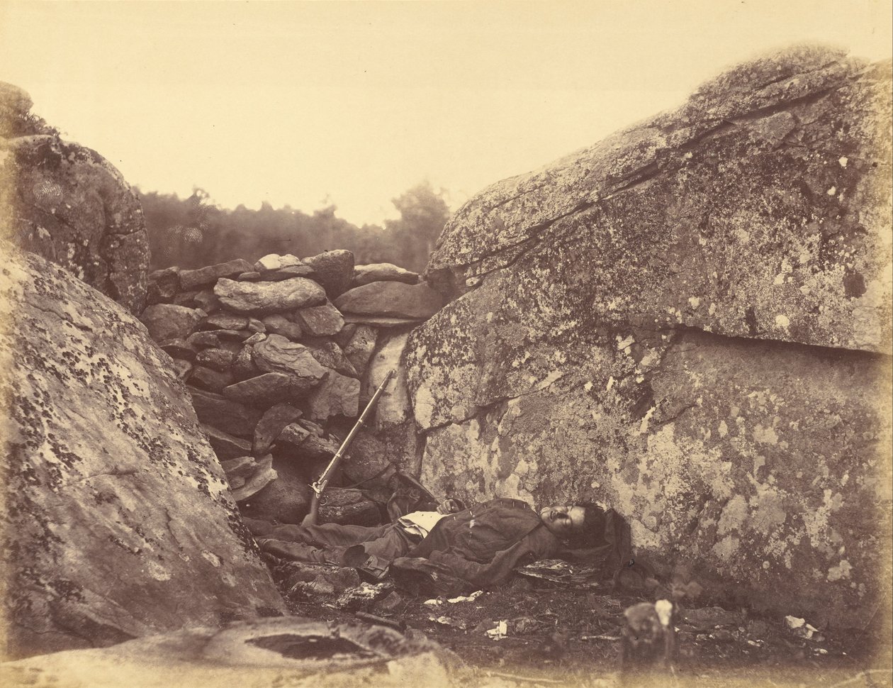 Kapinallisen tarkka-ampujan koti, Gettysburgissa tekijältä Alexander Gardner