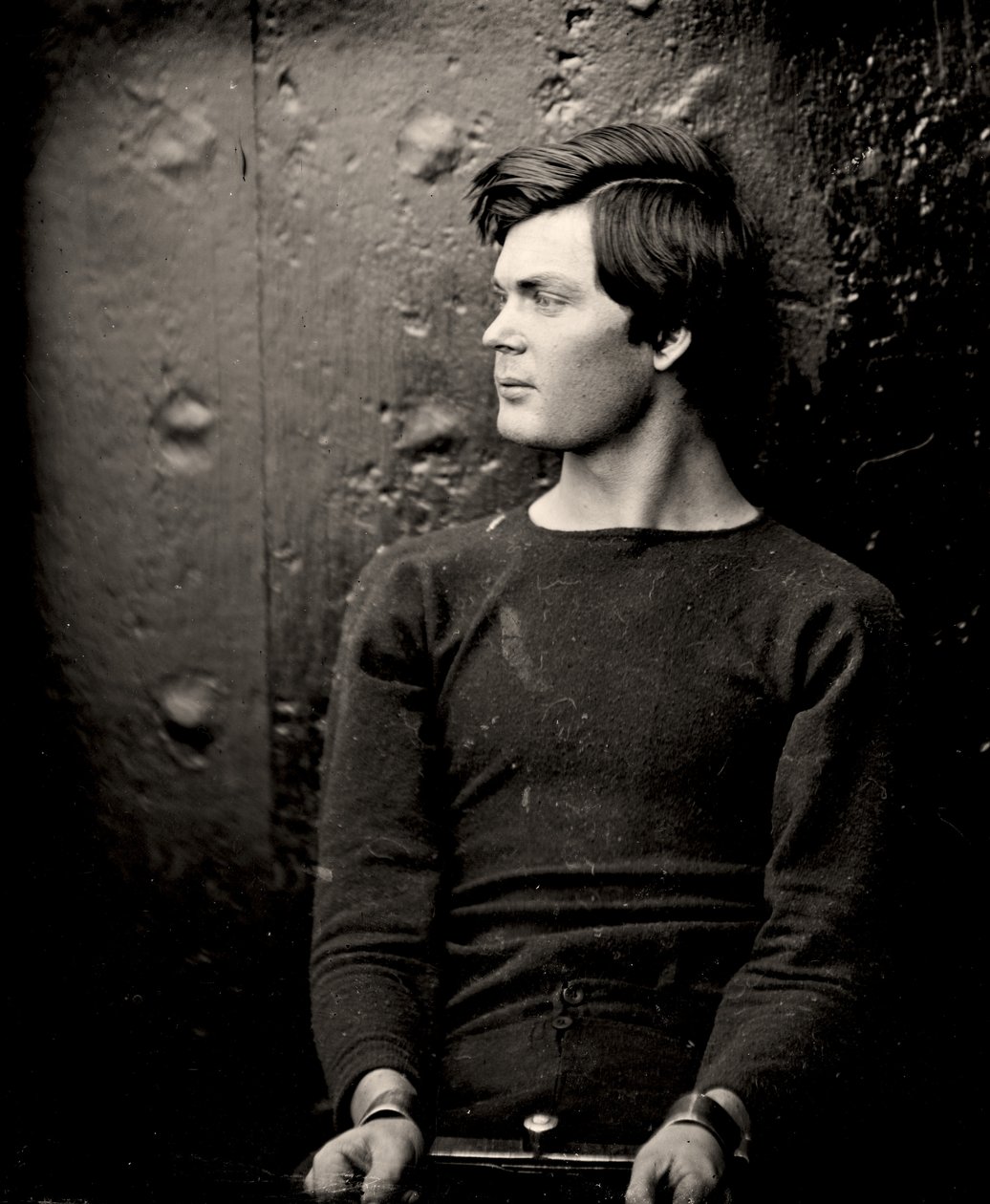 Lewis Powell ranneraudoissa USS Saugus -aluksella, 1865. tekijältä Alexander Gardner