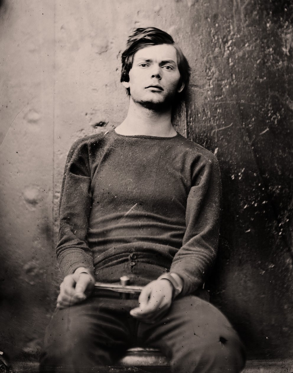 Lewis Powell ranneraudoissa USS Saugus -aluksella, 1865. tekijältä Alexander Gardner