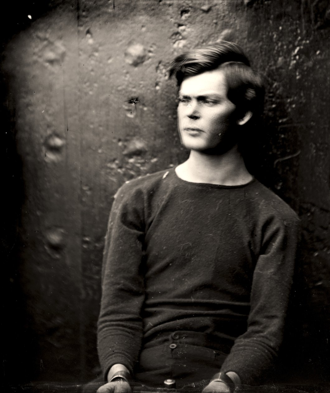 Lewis Powell ranneraudoissa USS Saugus -aluksella, 1865. tekijältä Alexander Gardner