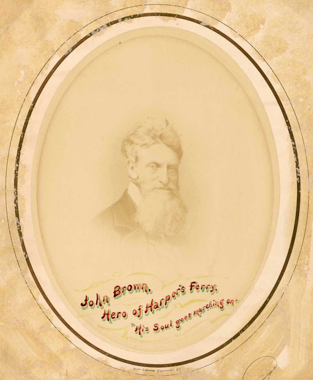 John Brownin muotokuva, n. 1859. tekijältä Alexander Gardner
