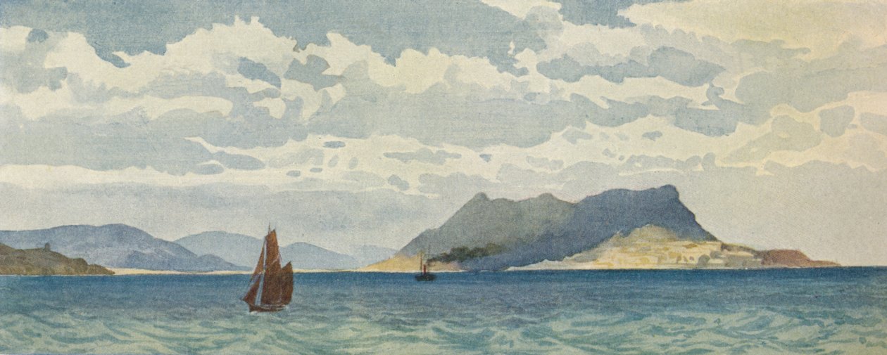 Gibraltar lännestä, c1880 1905. tekijältä Alexander Henry Hallam Murray