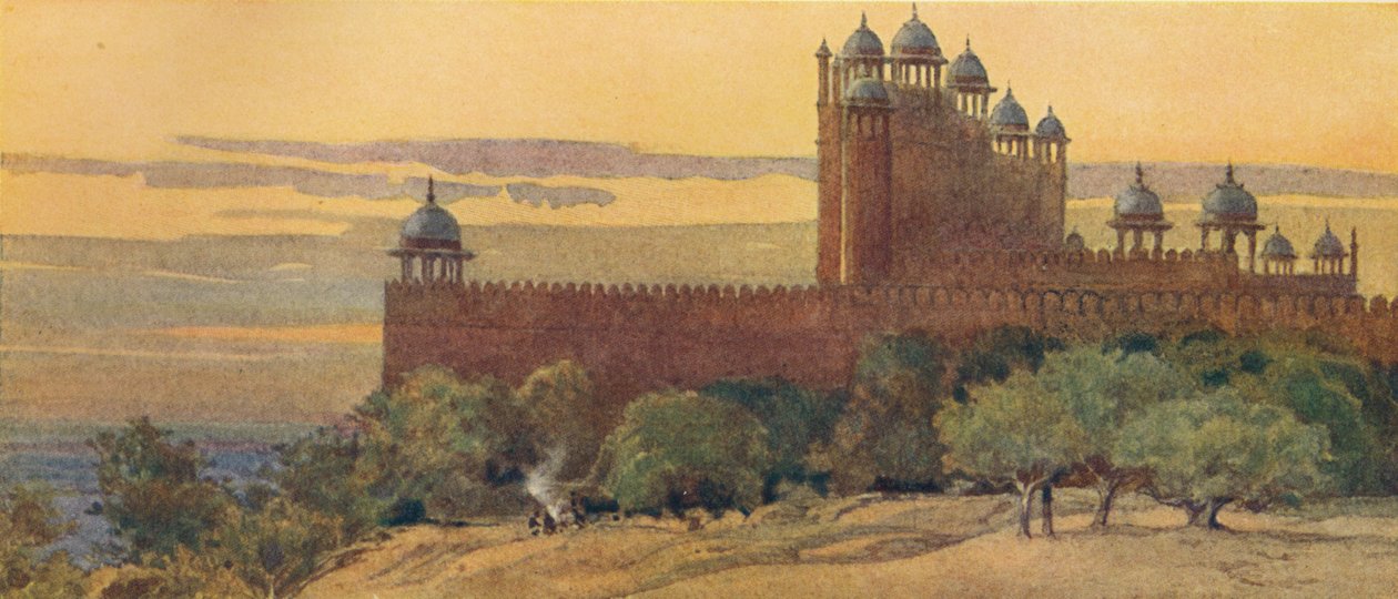 Moskeija ja Voiton portti, Fatehpur Sikri, n. 1880 1905. tekijältä Alexander Henry Hallam Murray