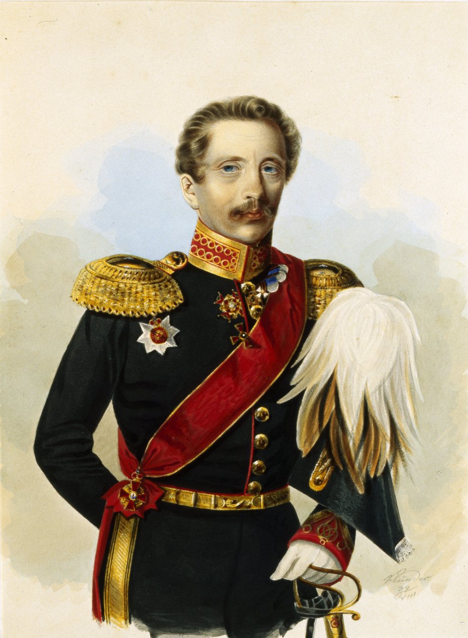 Muotokuva Donin kasakka-armeijan atamaanista Mihail Grigorjevitš Khomutov. Alexander Ivanovich Klunderin (1802-1875) työ, akvarelli paperille tekijältä Alexander Ivanovich Klünder