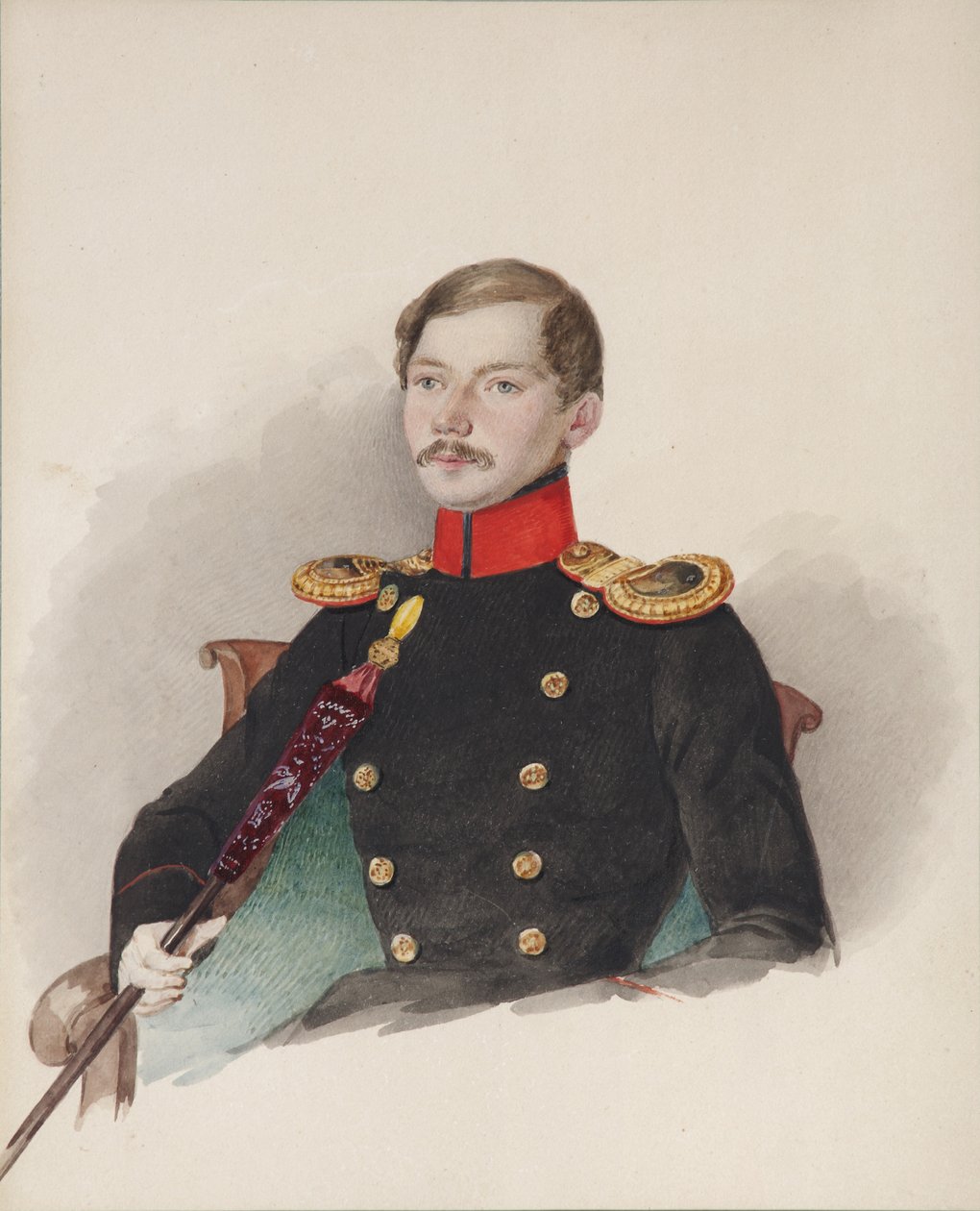 Vasili Vasilievich Engelhardtin muotokuva 1814-1868, 1839-1840 tekijältä Alexander Ivanovich Klünder