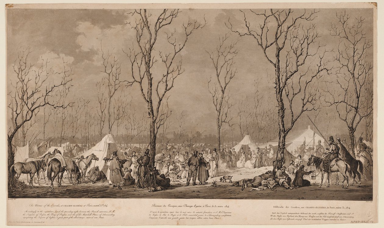 Kasakkojen bivouac Avenue des Champs-Elysées