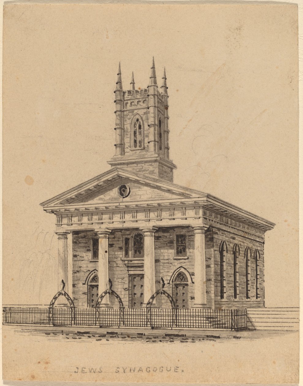 Juutalainen synagoga, N.Y. tekijältä Alexander Jackson Davis