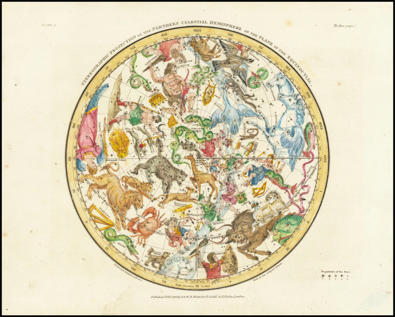 1822 - Alexander Jamieson - Pohjoisen taivaanpuoliskon stereografinen projektio tekijältä Alexander Jamieson