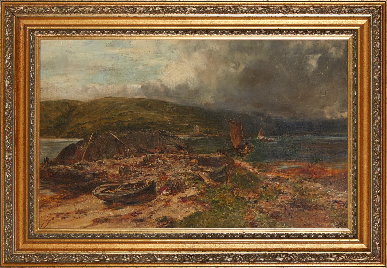 Leirintäalue (öljy kankaalle laitettu alukseen) tekijältä Alexander Jnr. Fraser