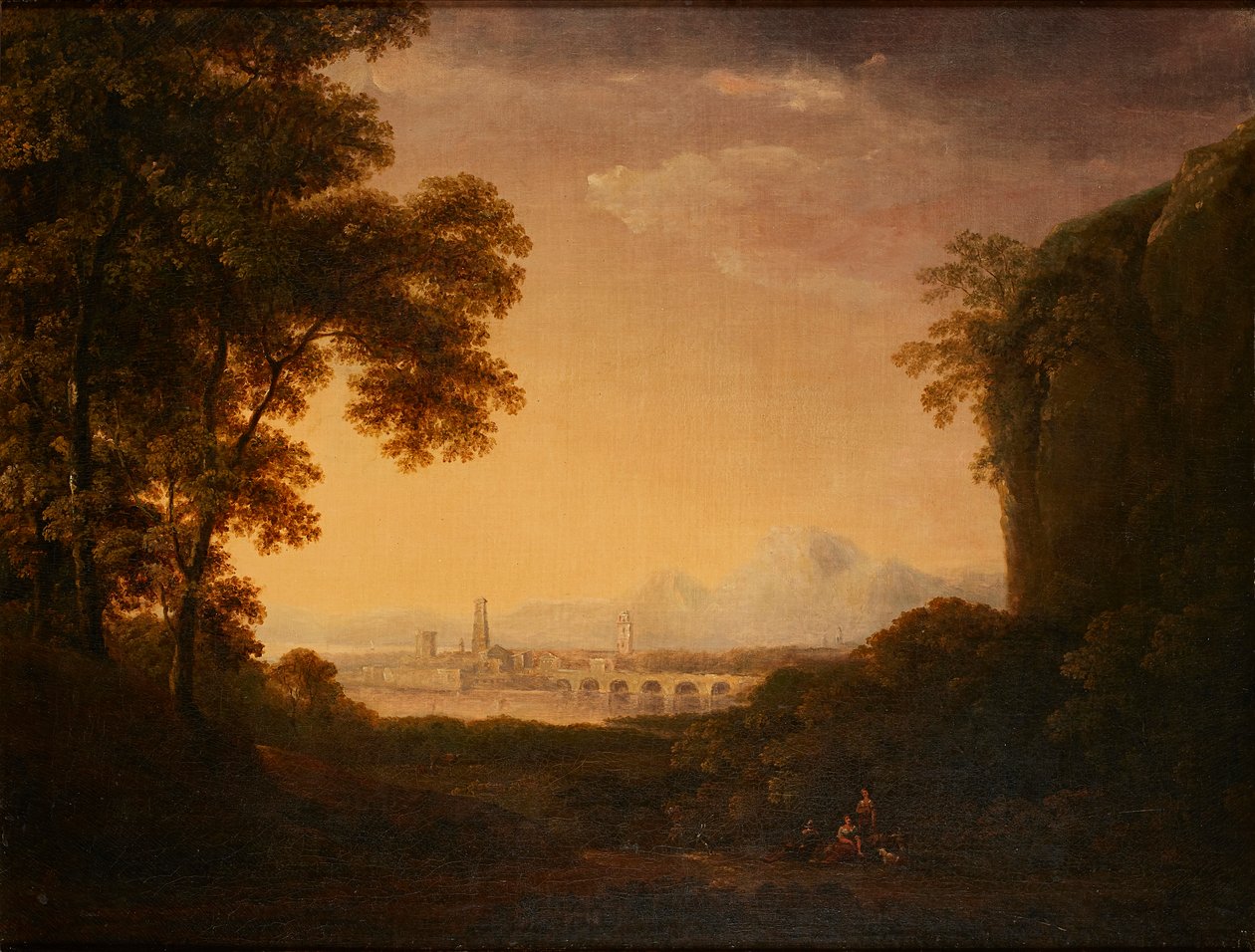 Figuurit metsäisessä italialaisessa maisemassa (öljy kankaalle) tekijältä Alexander Nasmyth