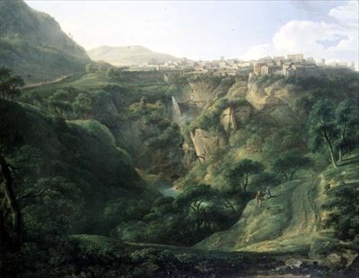 Hadrianuksen huvila Tivolissa Vestan temppelin kanssa (öljy kankaalle) tekijältä Alexander Nasmyth