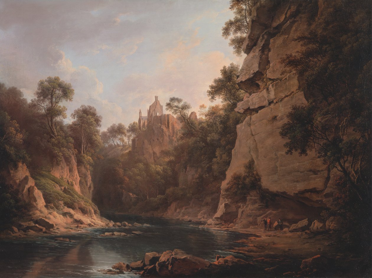 Hawthorndenin linna, lähellä Edinburghia, vuosina 1820–1822. tekijältä Alexander Nasmyth