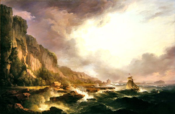 Portencross - At the Mouth of the Clyde (öljy kankaalle) tekijältä Alexander Nasmyth