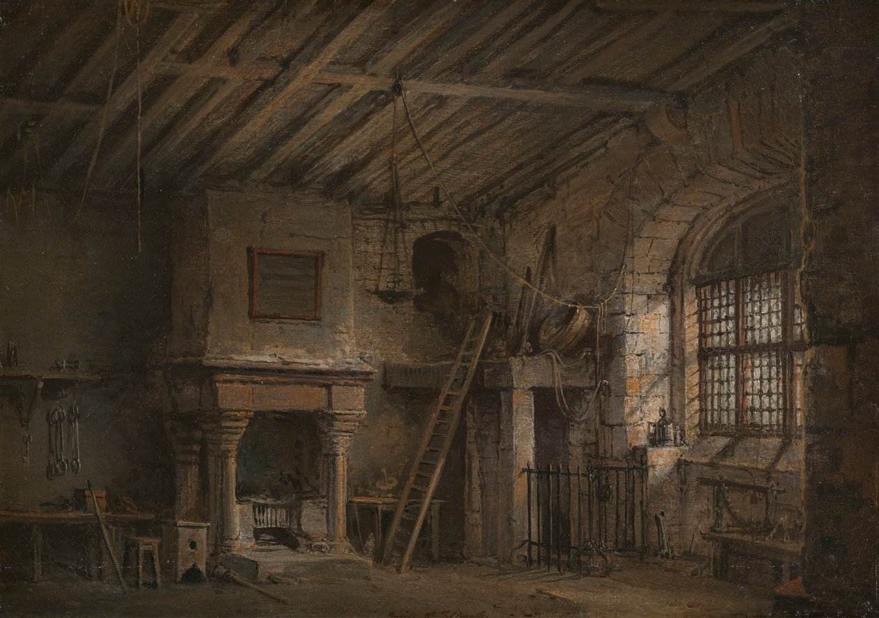 Lavasuunnittelu Heart of Midlothianille; Tolbooth tekijältä Alexander Nasmyth