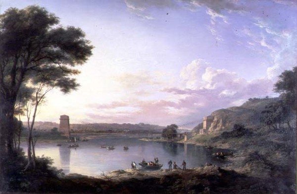 Union Bridge lähellä Berwickiä Tweedillä, n. 1819 (öljy kankaalle) tekijältä Alexander Nasmyth