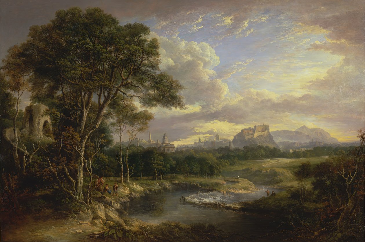 Näkymä Edinburghin kaupunkiin, n. 1822. tekijältä Alexander Nasmyth