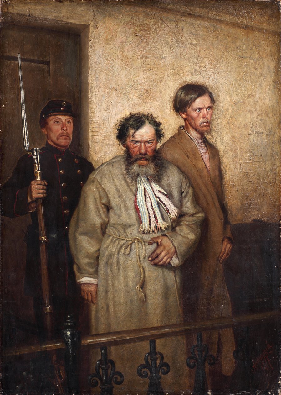 Oikeussalissa, 1877 tekijältä Alexander Nikanorovich Novoskoltsev