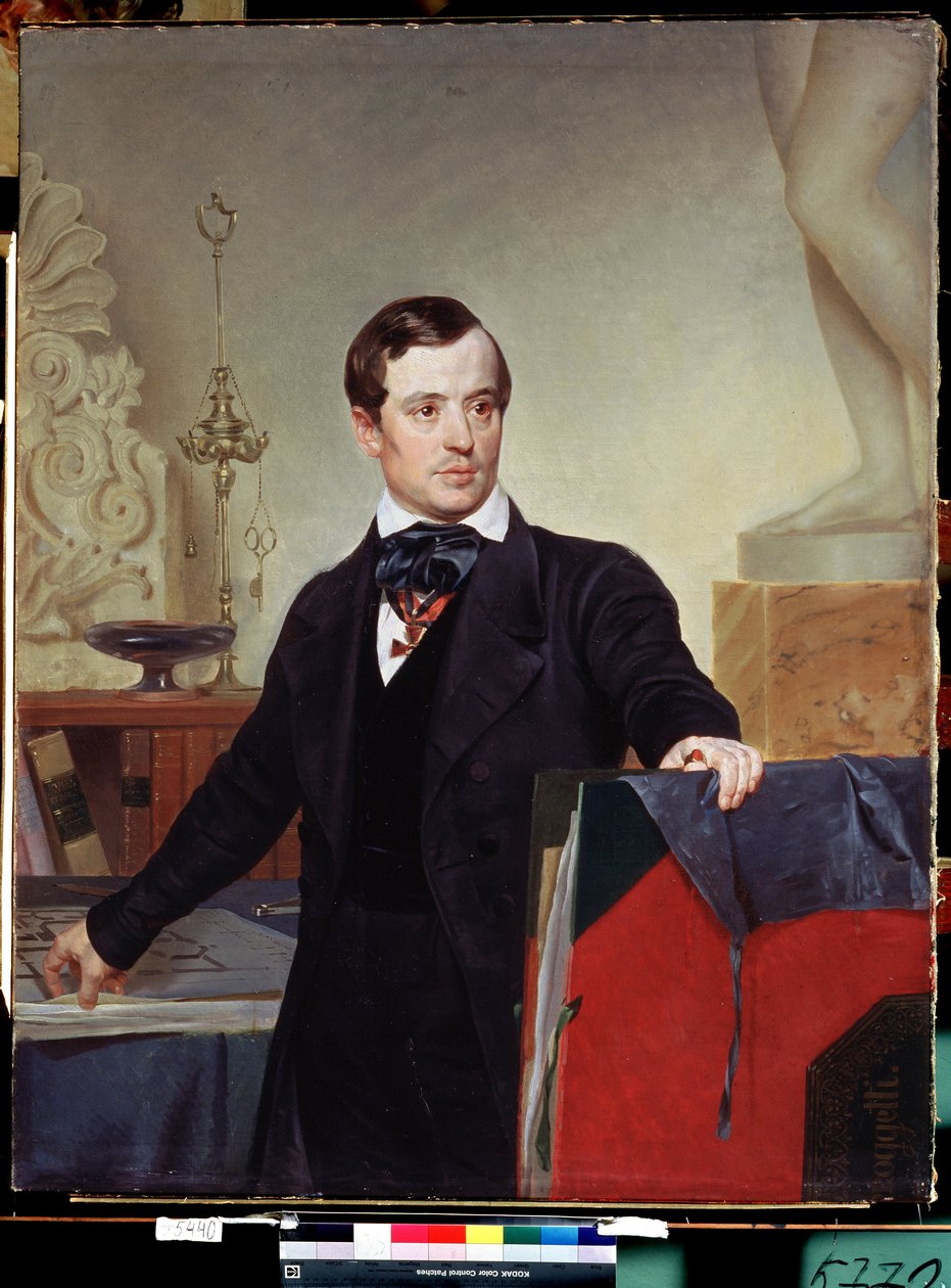""Muotokuva maalari ja arkkitehti Alexander Briullovista (Alexander Brioullov) (1798-1877)"" Karl Briullovin (Brioullov) (1799-1852) maalaus Pietarin valtion venäläinen museo tekijältä Alexander Pavlovich Briullov