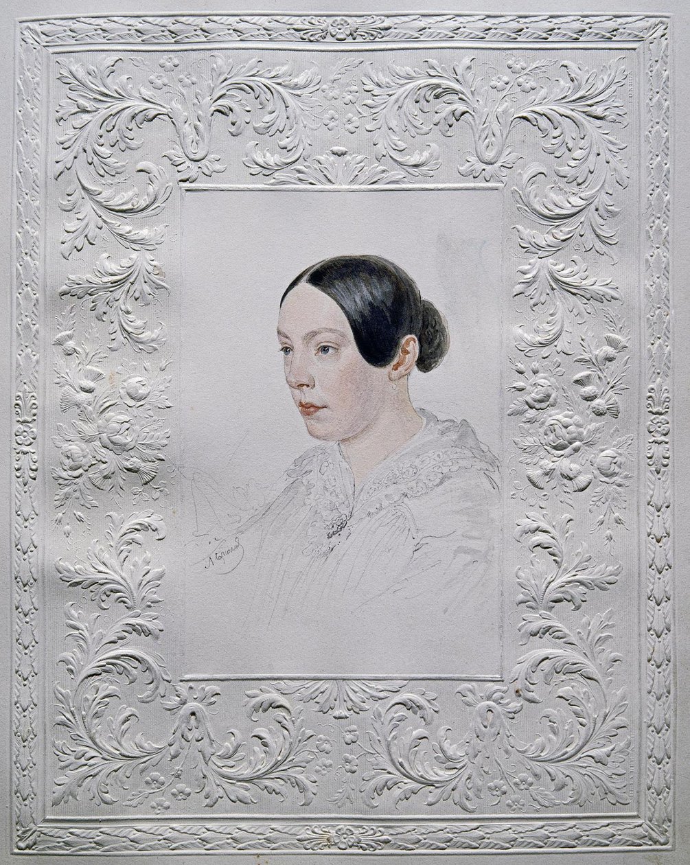 Muotokuva Adelaida Aleksandrovna Senkovskajasta 1800-1858, s. Baroness von Rahl, 1840-luvun loppu tekijältä Alexander Pavlovich Briullov