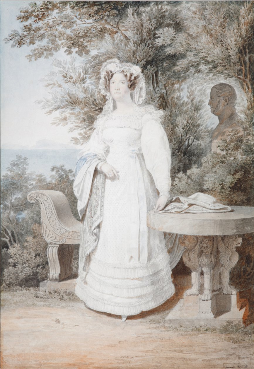 Espanjalaisen María Isabellan muotokuva 1789-1848, kahden Sisilian kuningatar, 1825 tekijältä Alexander Pavlovich Briullov