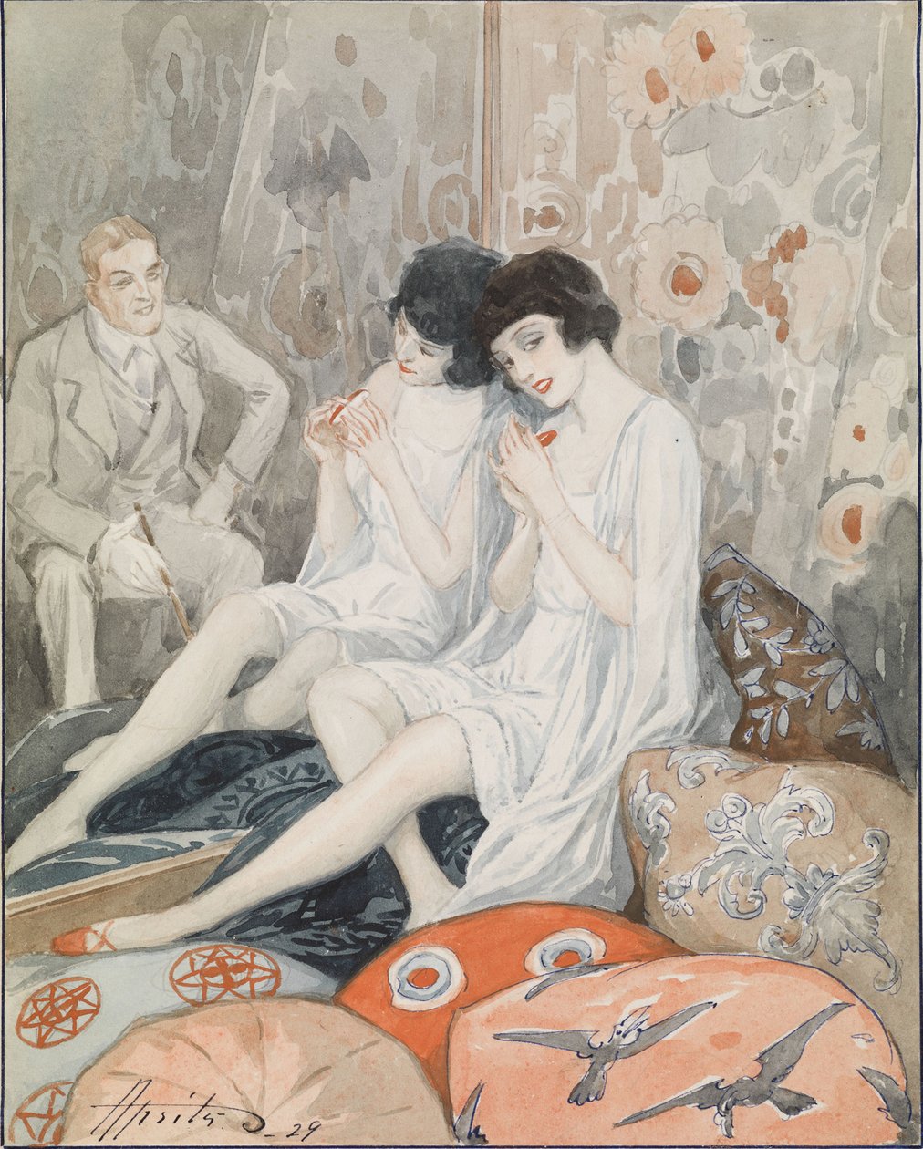 Lady in Budoir, 1929 tekijältä Alexander Petrovich Apsit