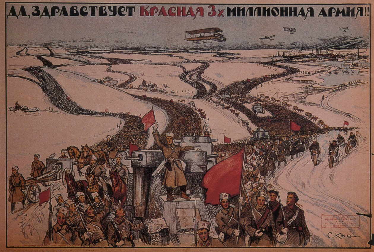 Eläköön kolmen miljoonan miehen puna-armeija!, 1919 tekijältä Alexander Petrovich Apsit
