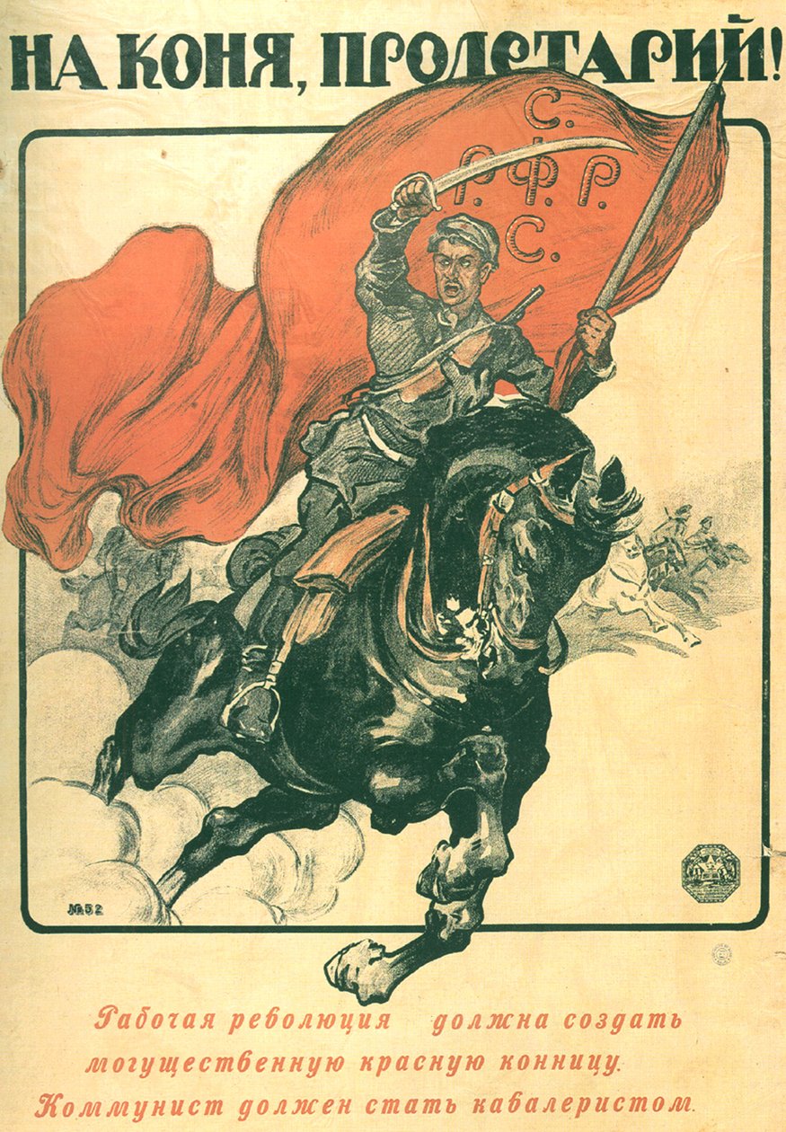 Hevoselle, proletaari! Juliste, 1918 tekijältä Alexander Petrovich Apsit
