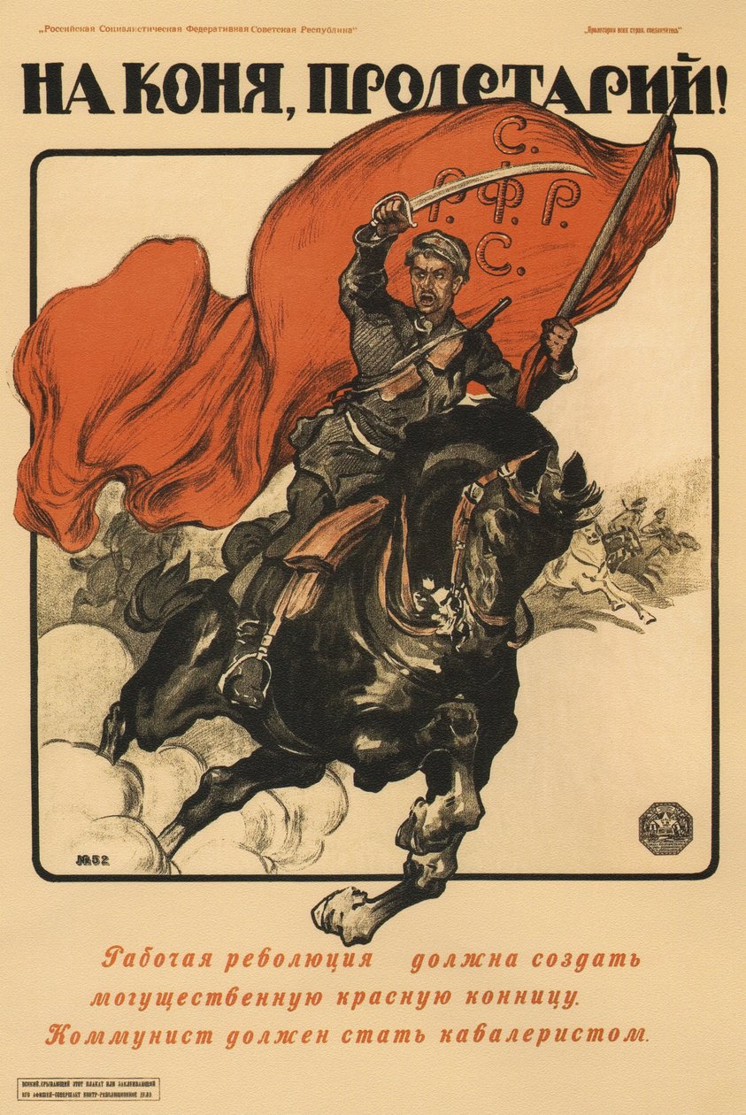 Hevoselle, proletaari! Juliste, 1918 tekijältä Alexander Petrovich Apsit