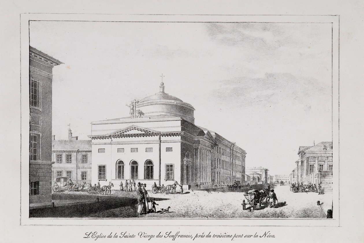 Kaikkien surullisten ilon kirkko Sarja Näkymät Pietariin, 1820-luku tekijältä Alexander Pluchart