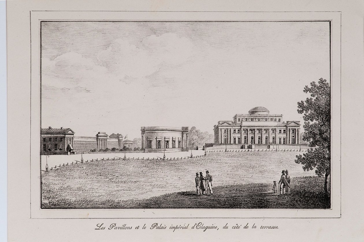 Jelaginin palatsi Pietarissa -sarja Näkymät Pietarista, 1820-luku tekijältä Alexander Pluchart